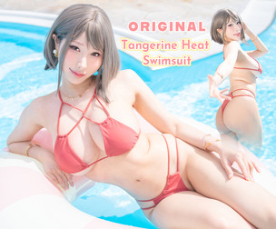 Fashion Shoots Modeling Casual Tangerine Heat swimsuit HaneAme
