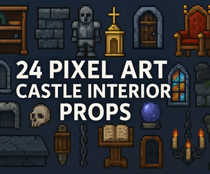 Pixel Art Castle Interior Props