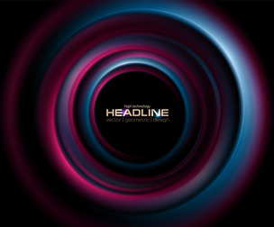 Futuristic Abstract Blue Purple Smooth Circles Rings, Neon Light Effect, EPS File
