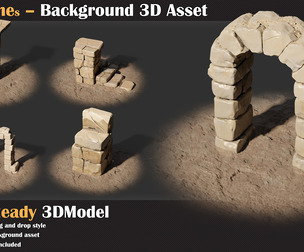 27 Stones Background 3D Asset - VOL 02