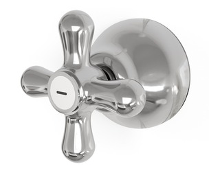 Classic Chrome Shower Valve Handle with Cross Design