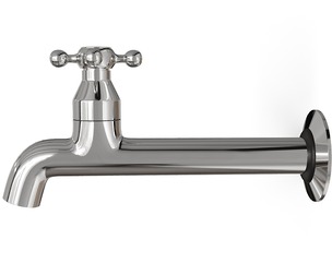 Classic Chrome Wall Faucet with Cross Handle Design