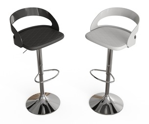 Modern Adjustable Bar Stool Set with Padded Seat