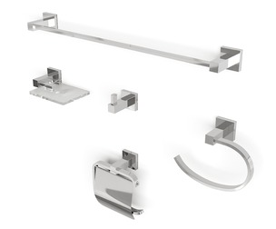 Modern Chrome Bathroom Accessories Set