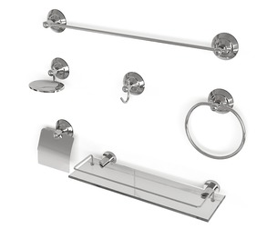 Classic Round Chrome Bathroom Accessories Set