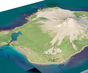 Augustine island full 3D model terrain