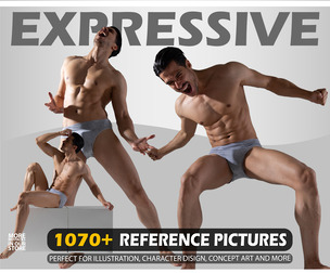 Comic Poses Photo Reference Pack , EXPRESSIVE MALE ACT . 1070+ IMAGES . No Ai