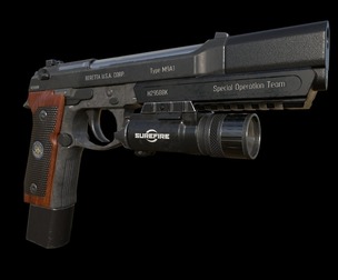 BerettaM9 Handgun - Low Poly