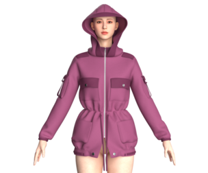 Girls Hooded Jacket V2 | Marvelous / Clo3d / obj / fbx