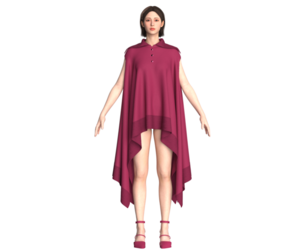 Girls Cape Dress V11 | Marvelous / Clo3d / obj / fbx