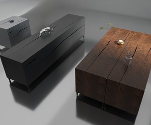Wood Table for coffee and candel 3D model