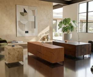 Wood Table for coffee and candel 3D model