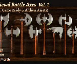 40 Medieval Battle Axes – Vol. 1 (Basemesh, Game ready & Archviz Assets)