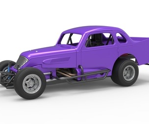Vintage Dirt Modified stock car Scale 1:25