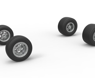 Wheel set of Northeast Dirt Modified stock car V2 Scale 1:25