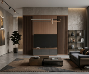 TV Stand furniture and TV led 3D model