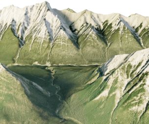 Mount rundle 3d terrain model