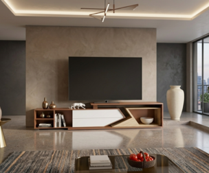 TV Stand furniture and TV led 3D model
