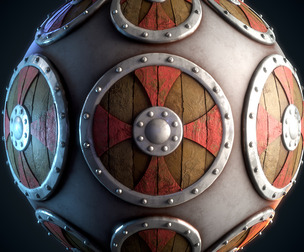Viking Shield (Sylized) - Vol 01 - SBsar & Maps
