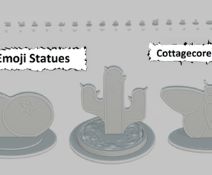 Cottagecore Cute Medium Pack Emoji Statues
