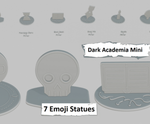 Dark Academia Mini Pack Emoji Statues