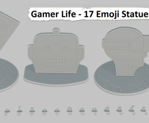 Gamer Life Pack Emoji Statues