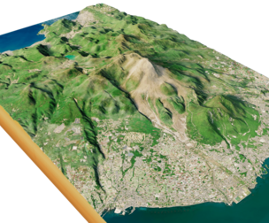 Mount Unzen 3D model terrain