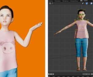Rigged Girl Character v2 - Game Anim Ready (textured ver. 2)