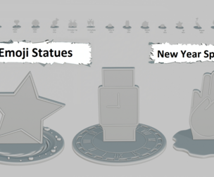 New Year Sparkle Pack Emoji Statues