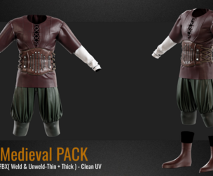 Medieval Male Outfit Pack – 21 Items (Vol. 02) /ZPRJ + OBJ + FBX