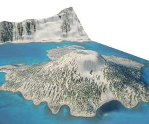 Wizard Island 3D model terrain