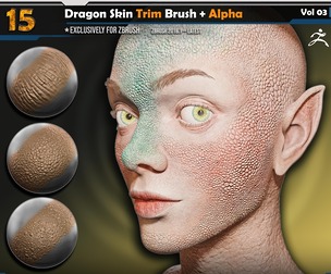 Dragon Skin Trim Brush + Alpha | Vol.03