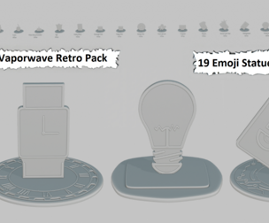 Vaporwave Retro Pack Emoji Statues