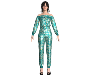 Girls Printed Jumpsuit V2 | Marvelous / Clo3d / obj / fbx