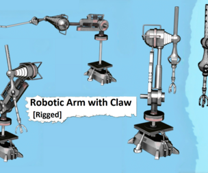 Robotic Arm with Claw – Rigged 3D Model