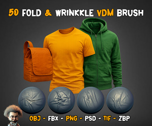 50 Fold & Wrinkkle + Alpha & VDMs Brush - Vol 12