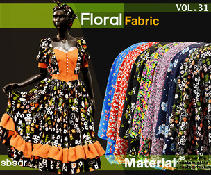 floral fabric Material -SBSAR -custom fabric -VOL 31