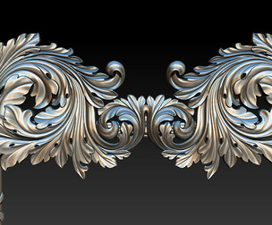 Ornate Decorative Frame Bas-Relief
