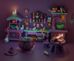Witch's Kitchen - Hand-Painted 3D Props Pack
