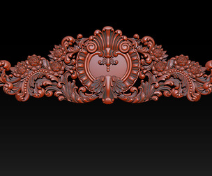 Ornamental Floral Bas-Relief STL