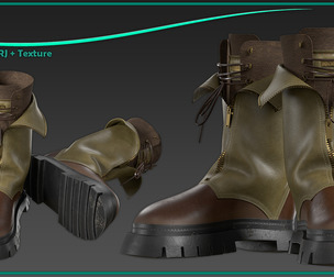 female boot with texture