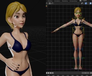 Stylized Cartoon Female V2-Full Rigged
