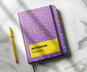 Marble Hardcover Notebook Mockup PSD Template — Design for Planners, Journals & Brand Identity
