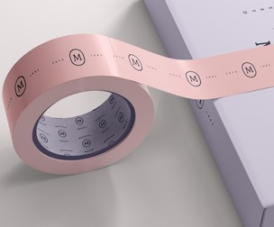 Adhesive Label Roll / Sticker Tape Mockup PSD Template — Labels for Packaging & Product Design