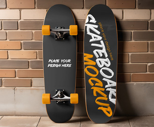 Skateboard Deck Mockup PSD Template — Sports Gear Design for Streetwear, Merch & Branding Projects