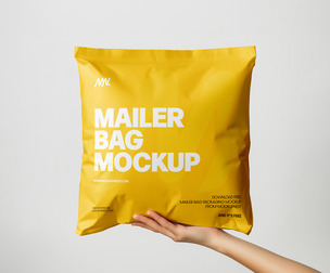 Mailer Bag Mockup PSD Template — Shipping Packaging, E-Commerce & Delivery Branding