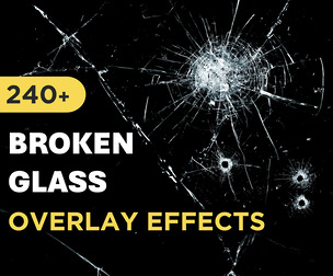 240+ Broken Glass Overlay Effects