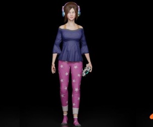Streamer Girl-3D Model Full Rigged