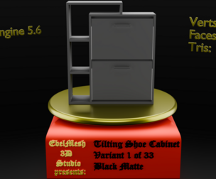 Tilting Shoe Cabinet - Variant 1 of 33 - Black - Matte