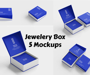 Elegant Jewelry Packaging Box Mockup PSD Template